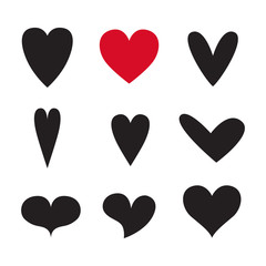 Heart icon set vector set isolated on white background vector illustaration