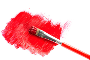  red paint and brush