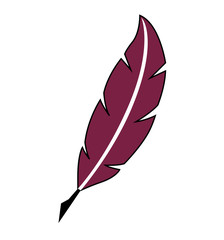 Old quill feather quill and ink icon vector illustration isolated on white 