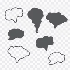 Meubelstickers Smoke Steam Vapor Signs. Hand drawn doodle smoke, clouds and fog © 3dwithlove