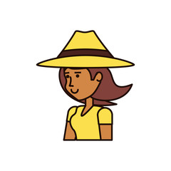 woman tourist with hat avatar character