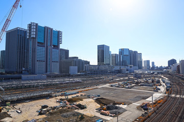 【東京の風景】工事中の高輪ゲートウェイ駅（2019年2月）