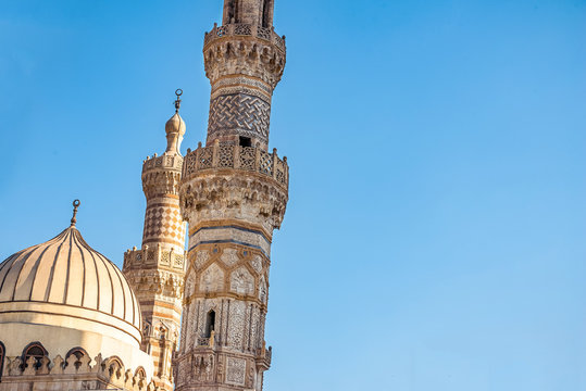 minarets of the ancient al-Azhar mosque in the center of Cairo