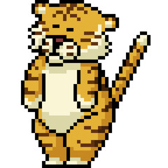 Fototapeta premium vector pixel art tiger fat