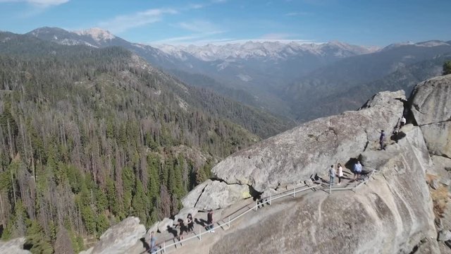 Moro rock in Sequoia National Park from the air, California, USA