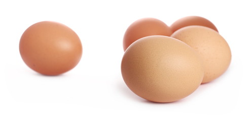 Eggs isolated on white background