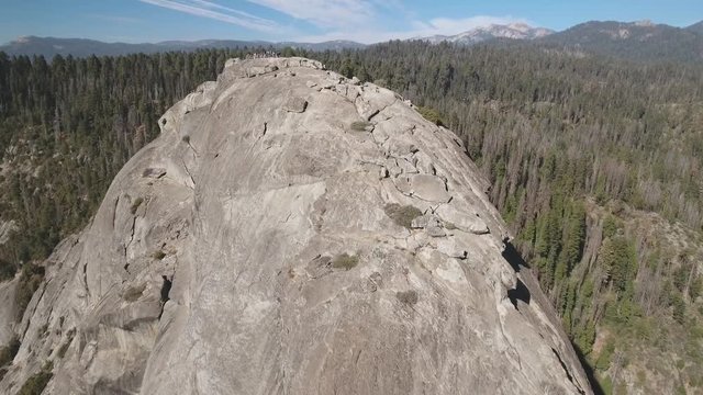 Moro rock in Sequoia National Park from the air, California, USA