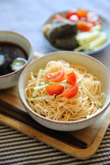 Cold noodles japanese food style