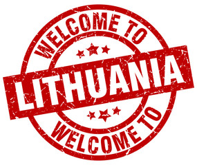 welcome to Lithuania red stamp