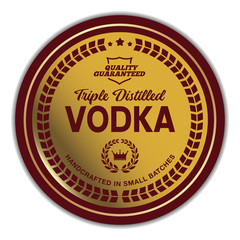 Triple Distilled Vodka Label