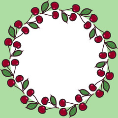 Fototapeta premium Decorative frame with berry ornament. It can be used for the design of greeting cards, posters, etc .d.