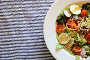 Fresh salad healthy food on table