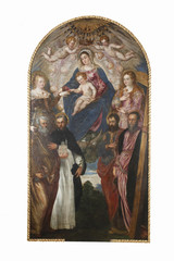 Madonna and Child, St. Catherine, St. Mary Magdalene, St. Peter, St.. Dominic, St. Paul and St. Andrew