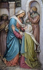 Visitation of the Virgin Mary, altarpiece in the Basilica of the Sacred Heart of Jesus in Zagreb, Croatia 