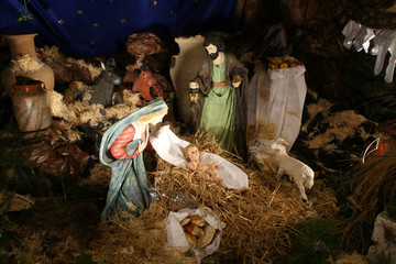 Nativity scene, Church of the Miracle in Cana, Israel