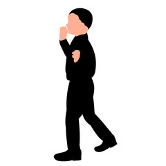 silhouette of child, boy walking