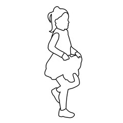  white background, sketch, simple lines, the child is