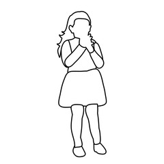 white background sketch of a child