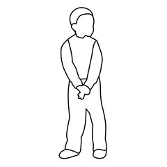 vector, on a white background, sketch, simple lines, child