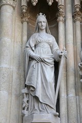 Obraz premium Saint Catherine of Alexandria, Portal of the Zagreb cathedral