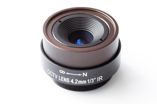 CCTV Lens On White Background