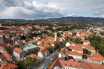 Fototapeta na wymiar Aerial view of Zagreb, the capital of Croatia