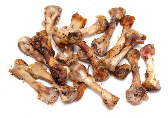 chicken bones on a white background