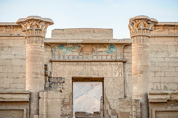 .entrance to the ancient castle of Medinet Abu in the city of Luxor