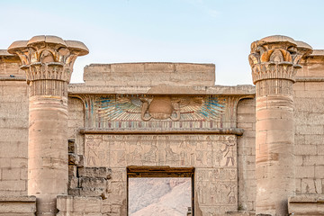 .entrance to the ancient castle of Medinet Abu in the city of Luxor