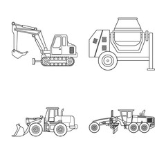 Vector design of build and construction logo. Set of build and machinery vector icon for stock.