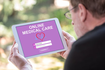 Online medical care concept on a tablet