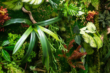 Wall of artificial flowers