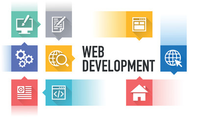 WEB DEVELOPMENT FLAT ICON SET