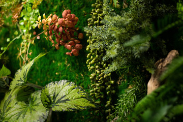 Wall of artificial flowers