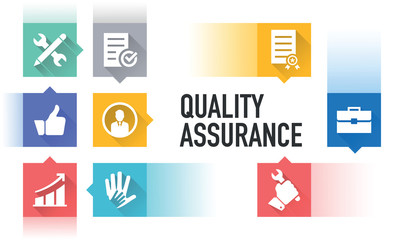QUALITY ASSURANCE FLAT ICON SET