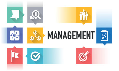 MANAGEMENT FLAT ICON SET