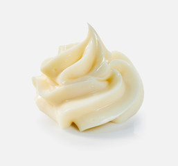 Stylish twirl of homemade mayonnaise