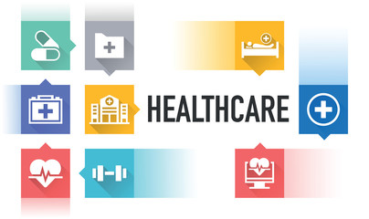 HEALTHCARE FLAT ICON SET