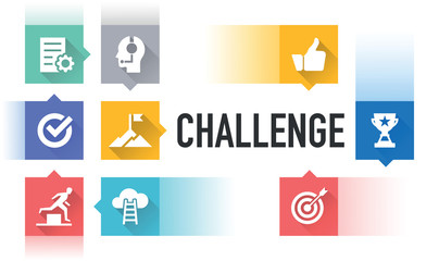 CHALLENGE FLAT ICON SET