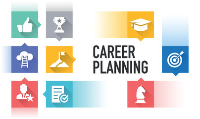 CAREER PLANNING FLAT ICON SET