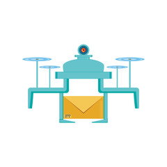 drone flying with envelope