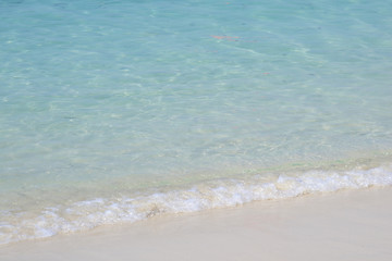 Beautiful sandy beach and soft blue ocean wave
