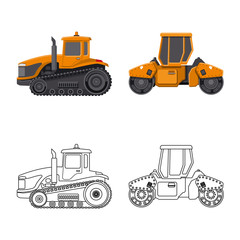 Vector design of build and construction symbol. Set of build and machinery stock vector illustration.