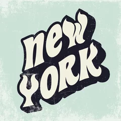 Printed kitchen splashbacks Retro sign new york typography poster