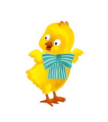 cartoon happy easter chicken on white background - illustration for the children