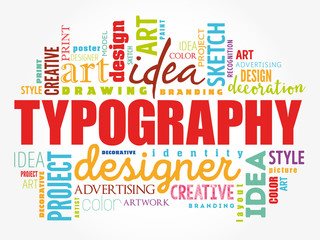 TYPOGRAPHY word cloud collage, creative concept background