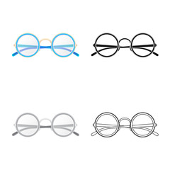 Isolated object of glasses and frame icon. Set of glasses and accessory vector icon for stock.