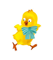 cartoon happy easter chicken on white background - illustration for the children