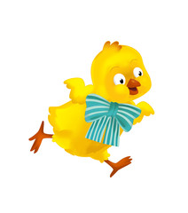 cartoon happy easter chicken on white background - illustration for the children