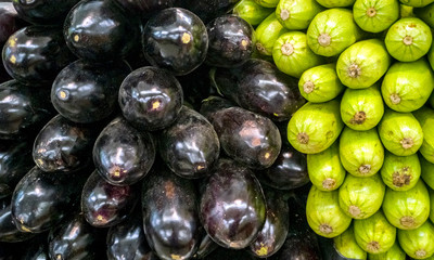 Different sorts of vegetable at a market place